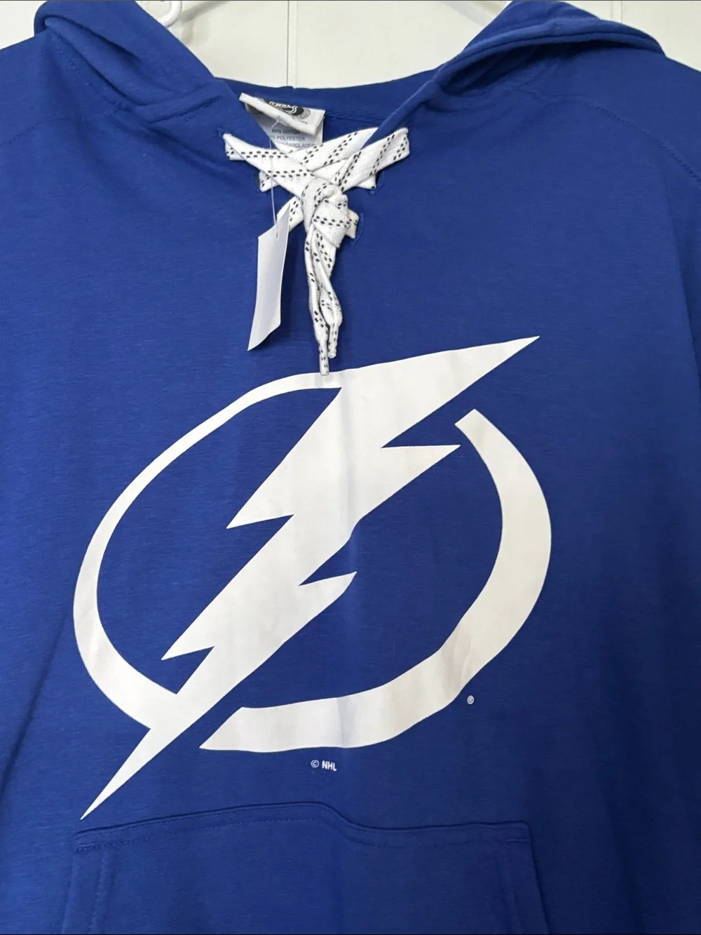 NHL Royal Blue Crewneck Hoodie with White Lightning Logo